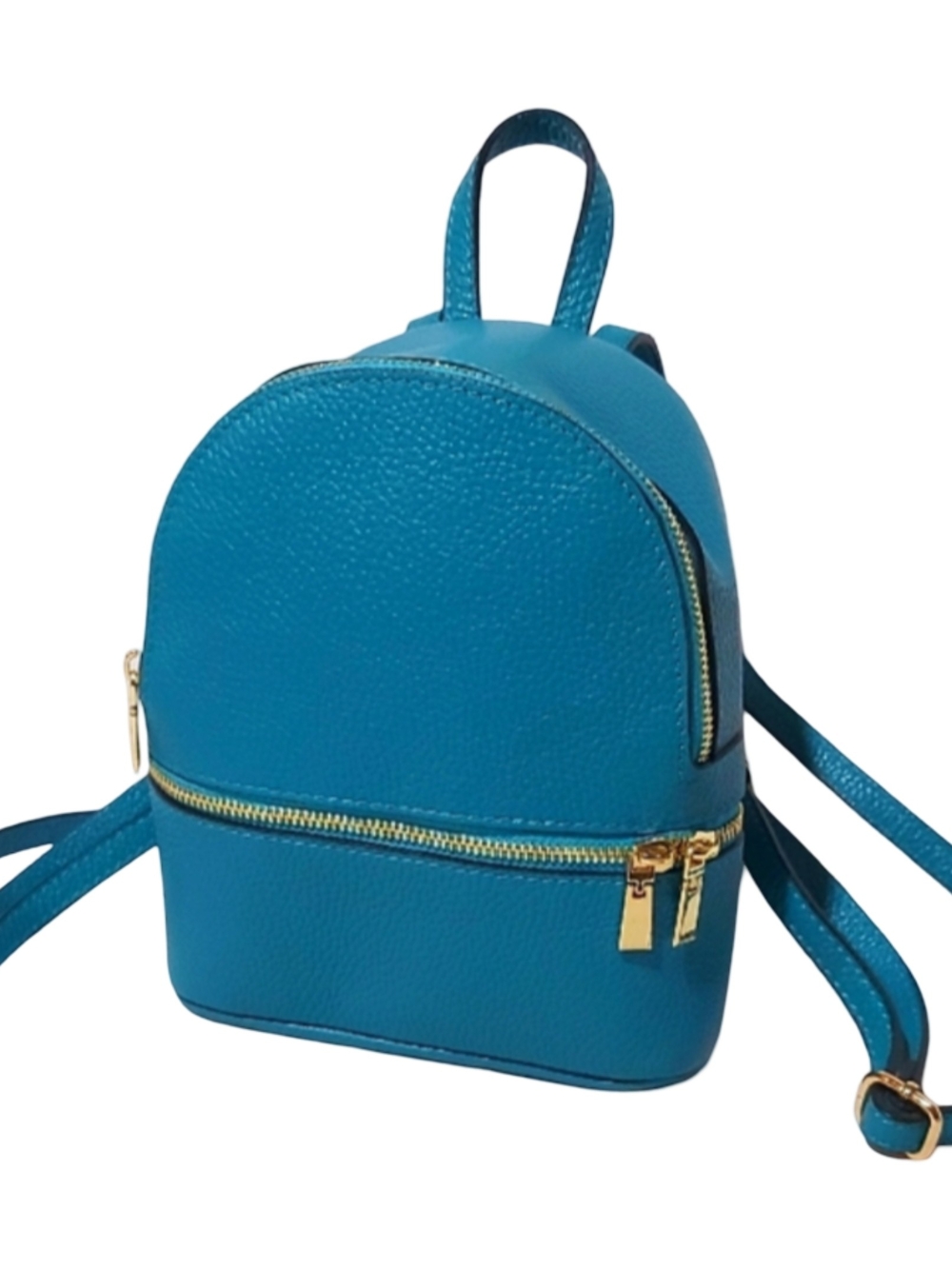 Italian Leather Teal Turquoise Blue Mini Backpack Purse Shoulder Bag New